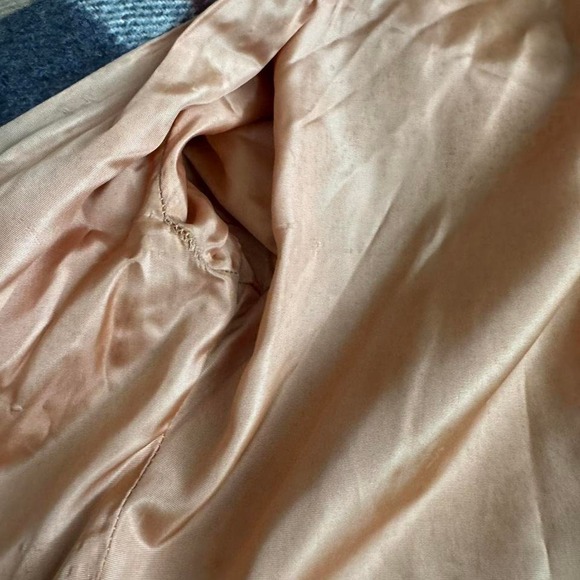 Vintage Plaid Wool Coat with Hood Tan Red XS Small - Picture 6 of 7